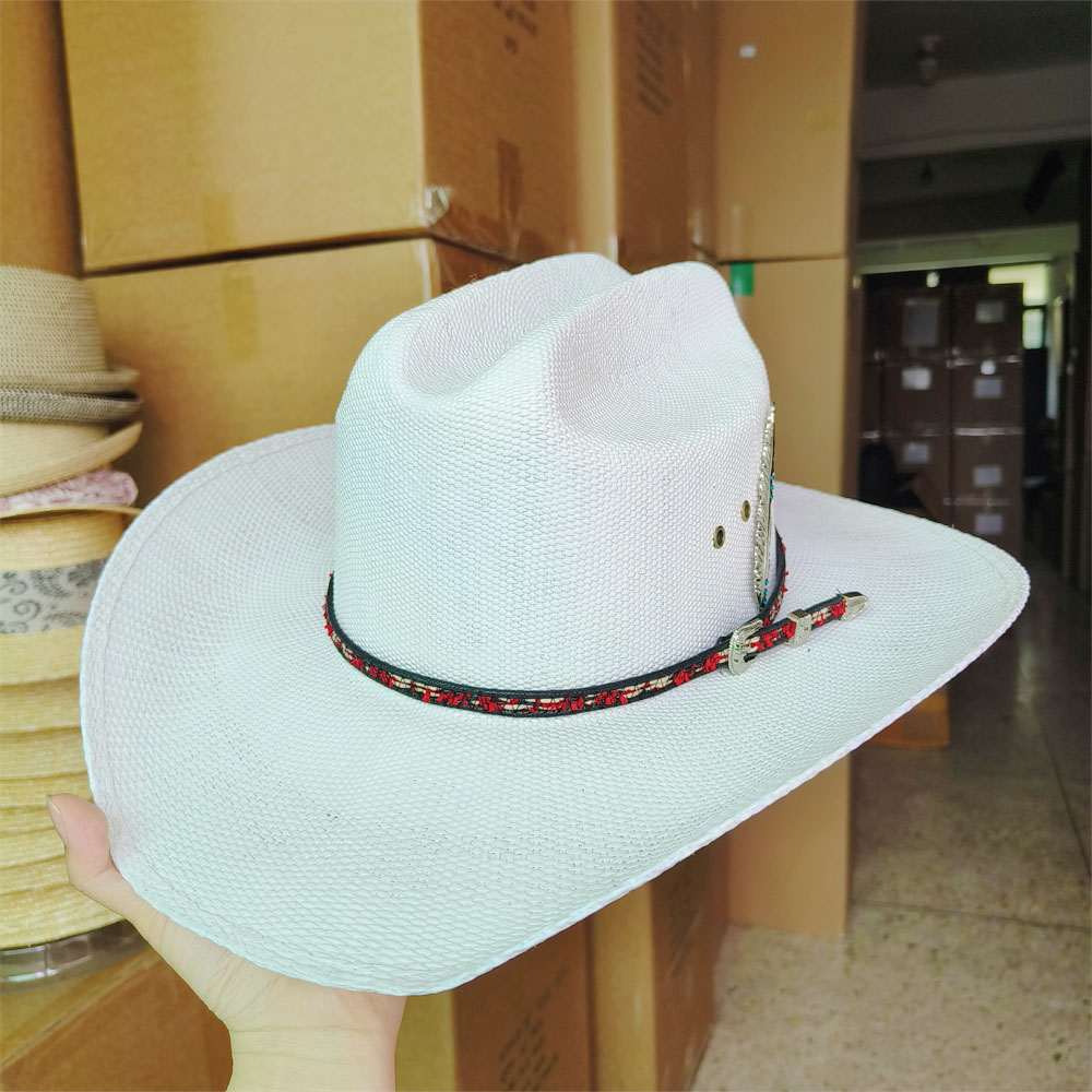Cowboy Hat Straw - Erkekler için sert hasır kovboy şapkası,