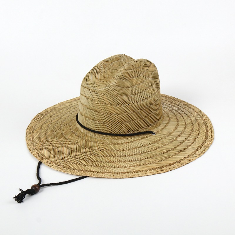 Cowboy Hat Straw - Geniş Kenarlı Kravatlı Kovboy Hasır Şapka