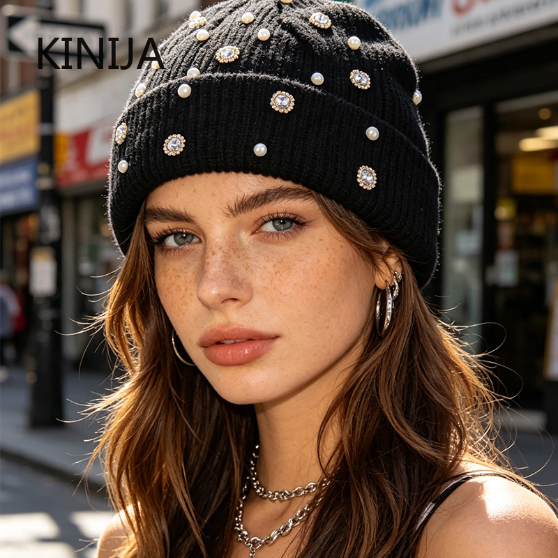 Kışlık Örgü Bere Şapka İnci Ta - Beanie Cuffed Knit incelemesi ve fiyatı